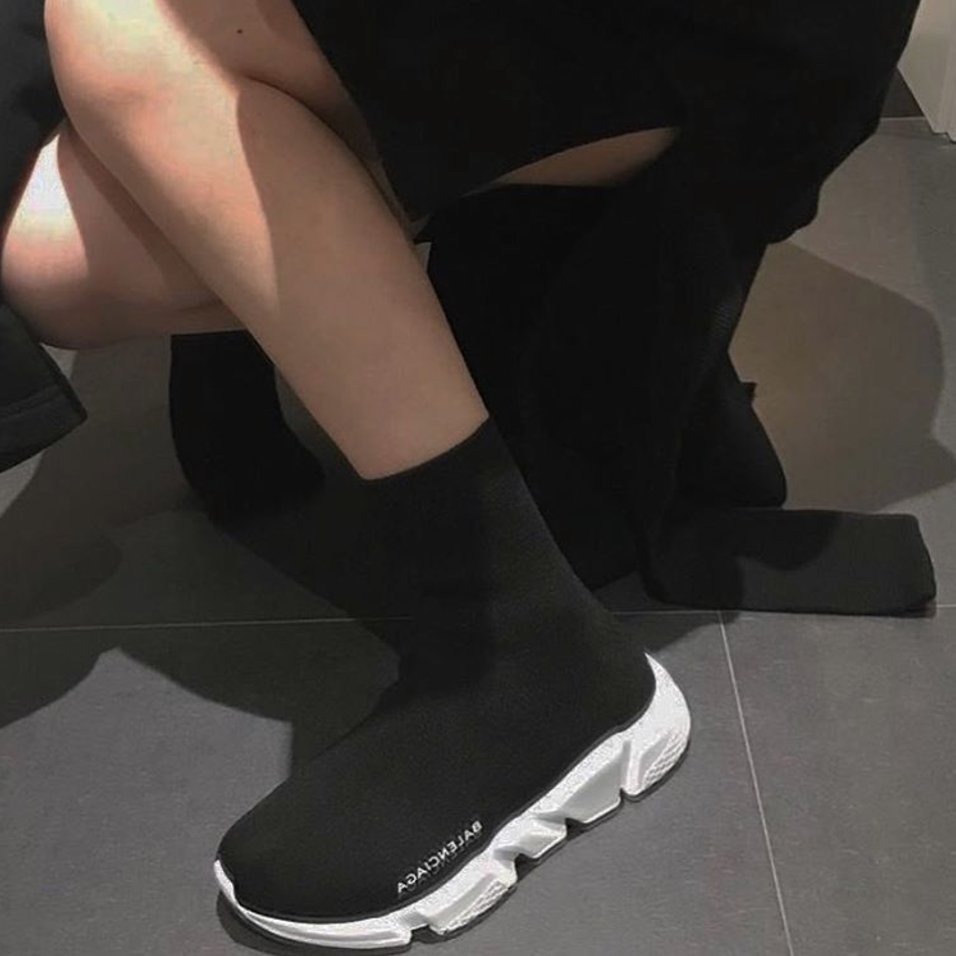 Giày Thế Thao  Giày Sneaker Giày Balenciaga Speed Trainers black white   Giày Balencia cao cổ đen trắng cao cấp  Shopee Việt Nam
